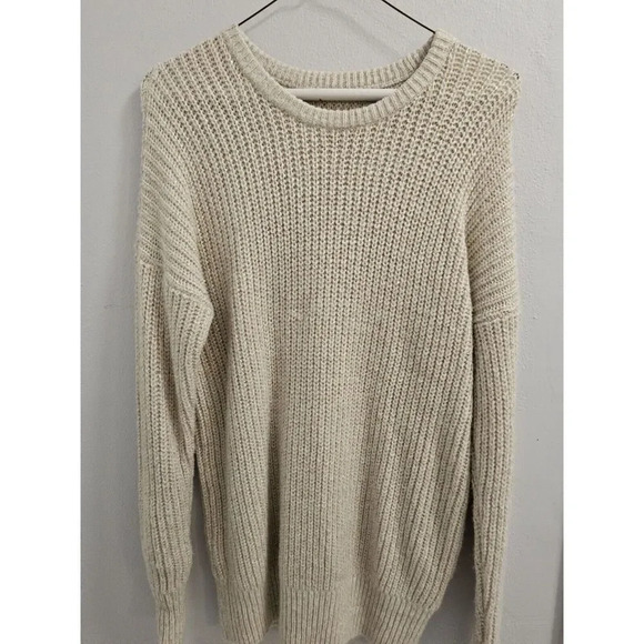 abercrombie & fitch ivory cream glitter shimmer sweater size xs/s - euc - Picture 4 of 12